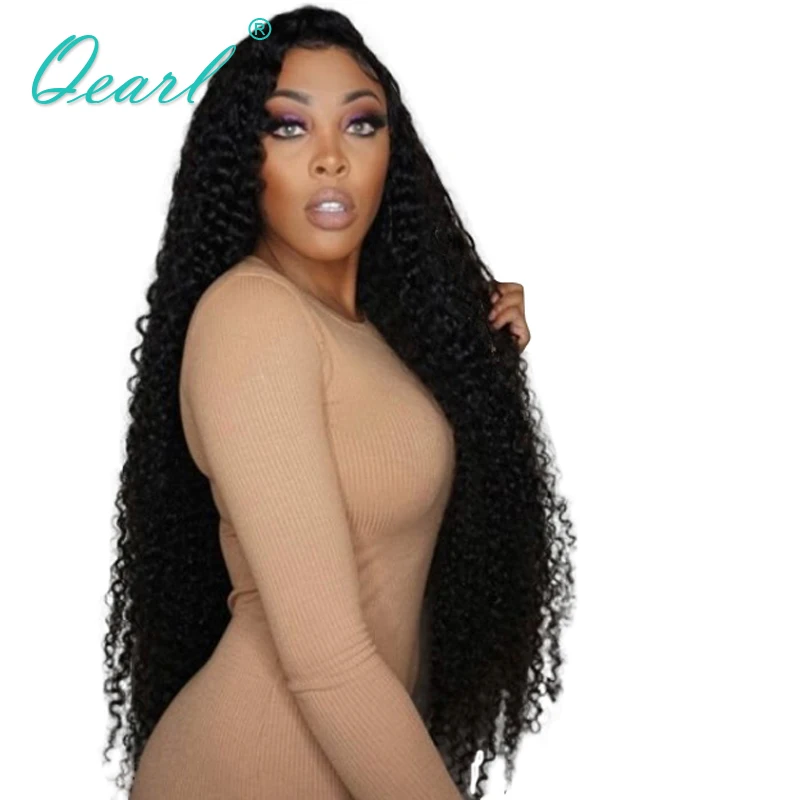 Кудрявые кудрявые парики с Фронтом шнурка человеческие волосы для черных женщин