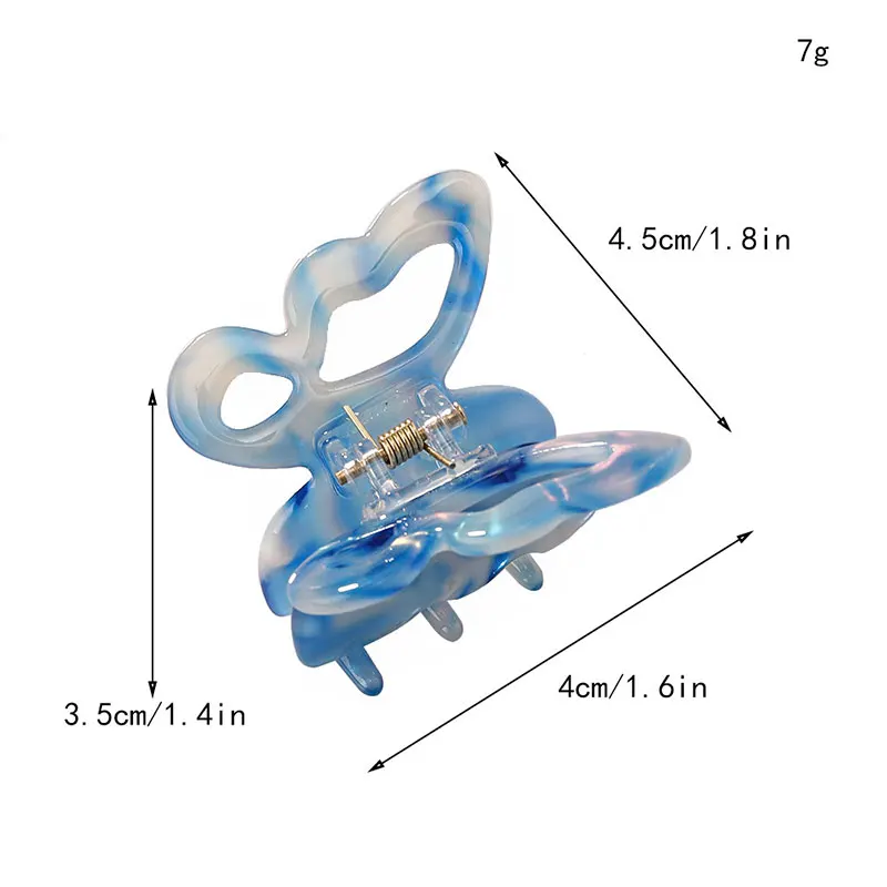 

Mini Butterfly Hair Claws Geometric Barrette Shark Clip Women Acetate Resin Sweet Fairy Butterfly Hairpin DIY Styling Tools