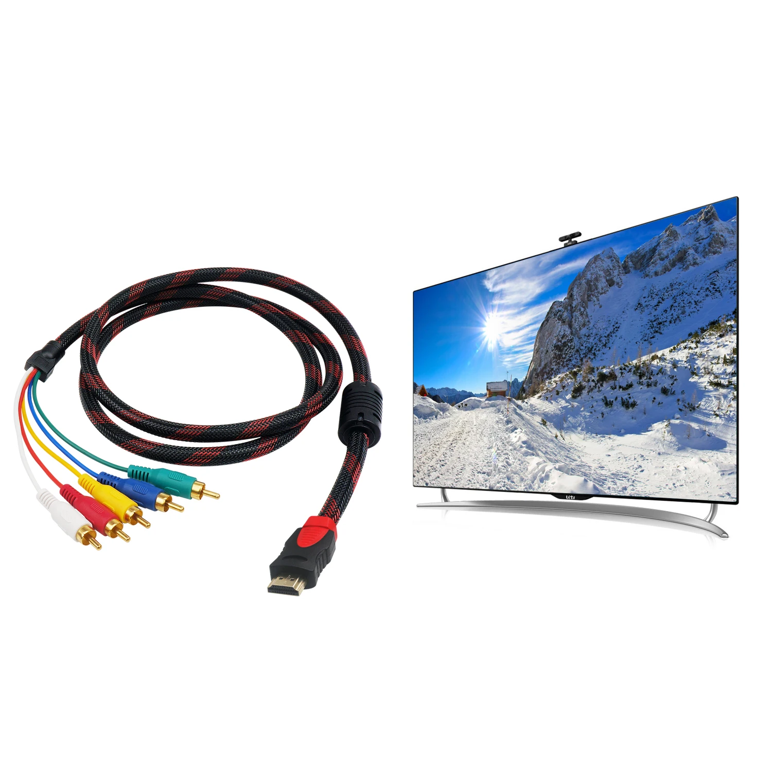 AMKLE HDMI к RCA Кабель 1 8 м AV кабель 5pin CVBS адаптер для HD ТВ PS3 PS4 ПК DVD Xbox проектор| |