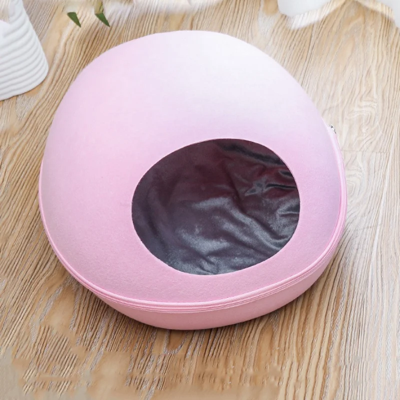 

M/L Cat Bed Pet Cave Sleeping Bag Zipper Egg Shape cat kennel Felt Cloth basket Kitten Beds Nest Cats House for pet supplies