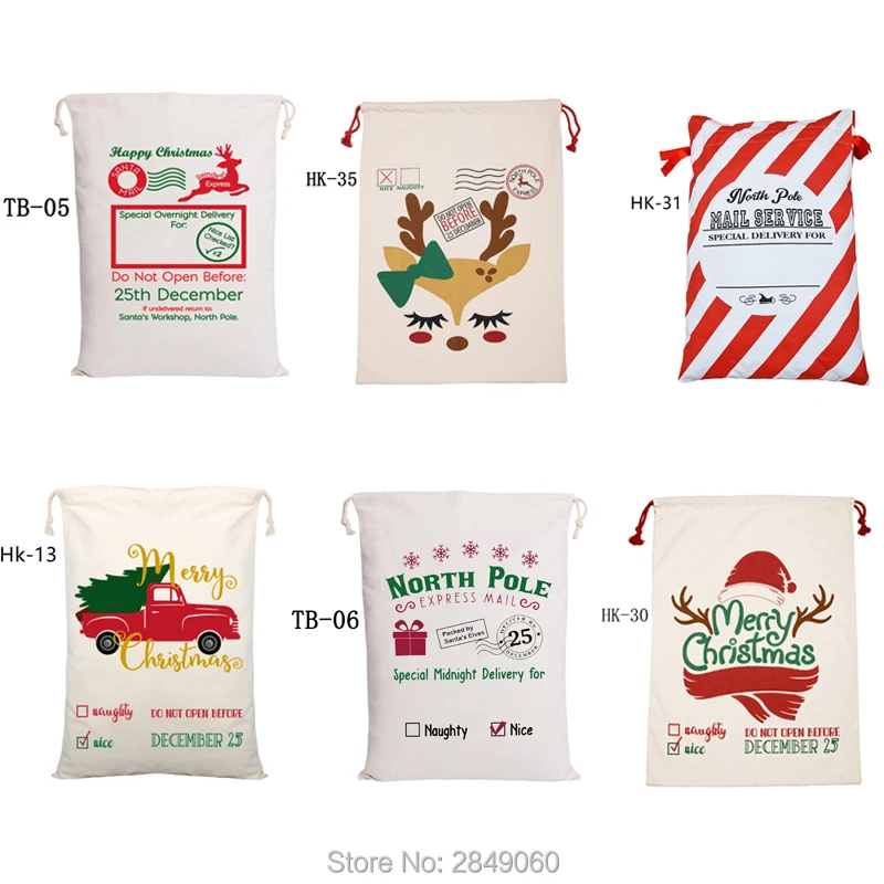 Сумка для рождественского Санты 1 шт. Рождественская Холщовая новый дизайн