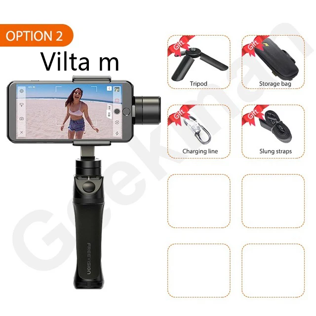 Vilta M only Обратитесь в службу поддержки по купонам Freevision Vilta M Pro Vilta-m 3-осевой Карманный шарнирный стабилизатор для смартфона стабилизатор для iPhone samsung GoPro Экшн камеры vs гладкой 4 Осмо 2 - Цвет: Vilta M only