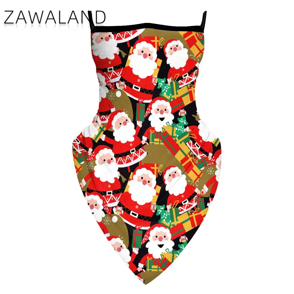 

Zawaland Christmas Party Neck Scarves Multifunction Unisex Bandana Triangular Mouth Scarves Outdoor Adult Reusable Neck Cover