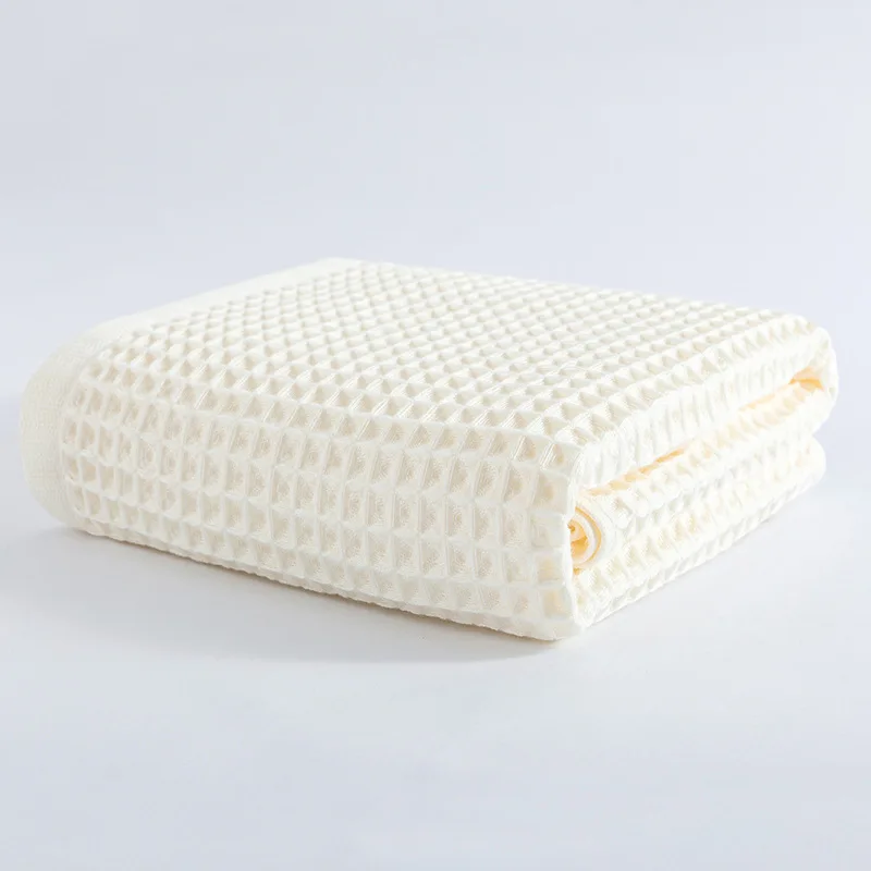 Walf check beige Japan Walf checkes банное полотенце хлопок Супер Абсорбирующая мочалка ткань для бега Toalha пляжное полотенце детское одеяло - Цвет: Walf check beige