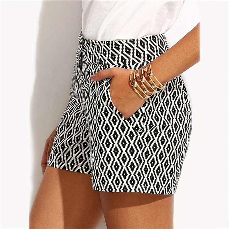

Fashion Plaid Women Shorts Shorts Summer Mid Waist Casual Pocket Straight Shorts