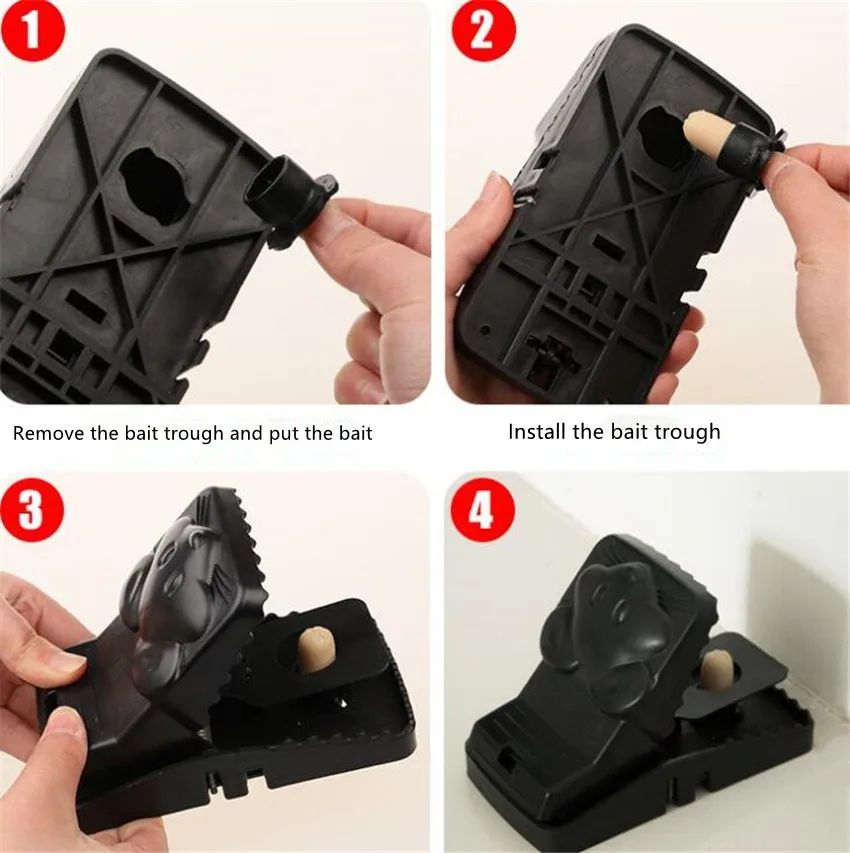 

4pcs Reusable Plastic Mouse Trap Rat Mice Catching Small Rat Traps Mouse Pest Killer Mouse Snap Traps Rodent Catcher for House