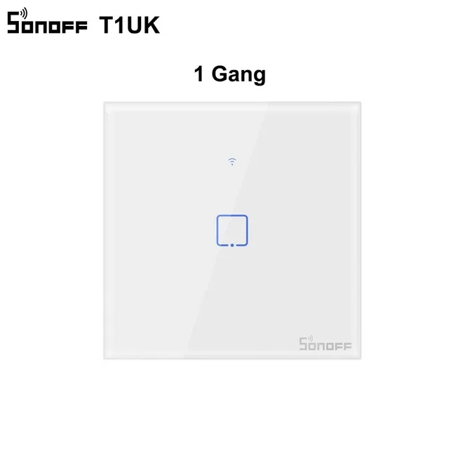Sonoff T1 UK 1gang Sonoff T1 EU UK T2 US Wifi настенный светильник сенсорный выключатель 1 2 3 банда умный дом беспроводной 433/RF/APP умный переключатель работает с Alexa Google - Комплект: Sonoff T1 UK 1gang