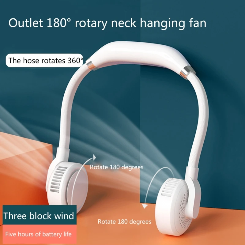 

New Mini Hanging Neck Fan Mute Outdoor Small Fan, Higher Energy USB Type-c Portable Hands Free Fan
