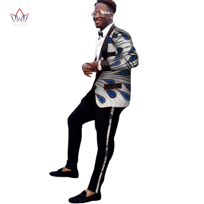 Новое поступление Африканский воск печати мужской костюм Топ dashiki и брюки набор Базен плюс размер традиционная африканская одежда WYN320