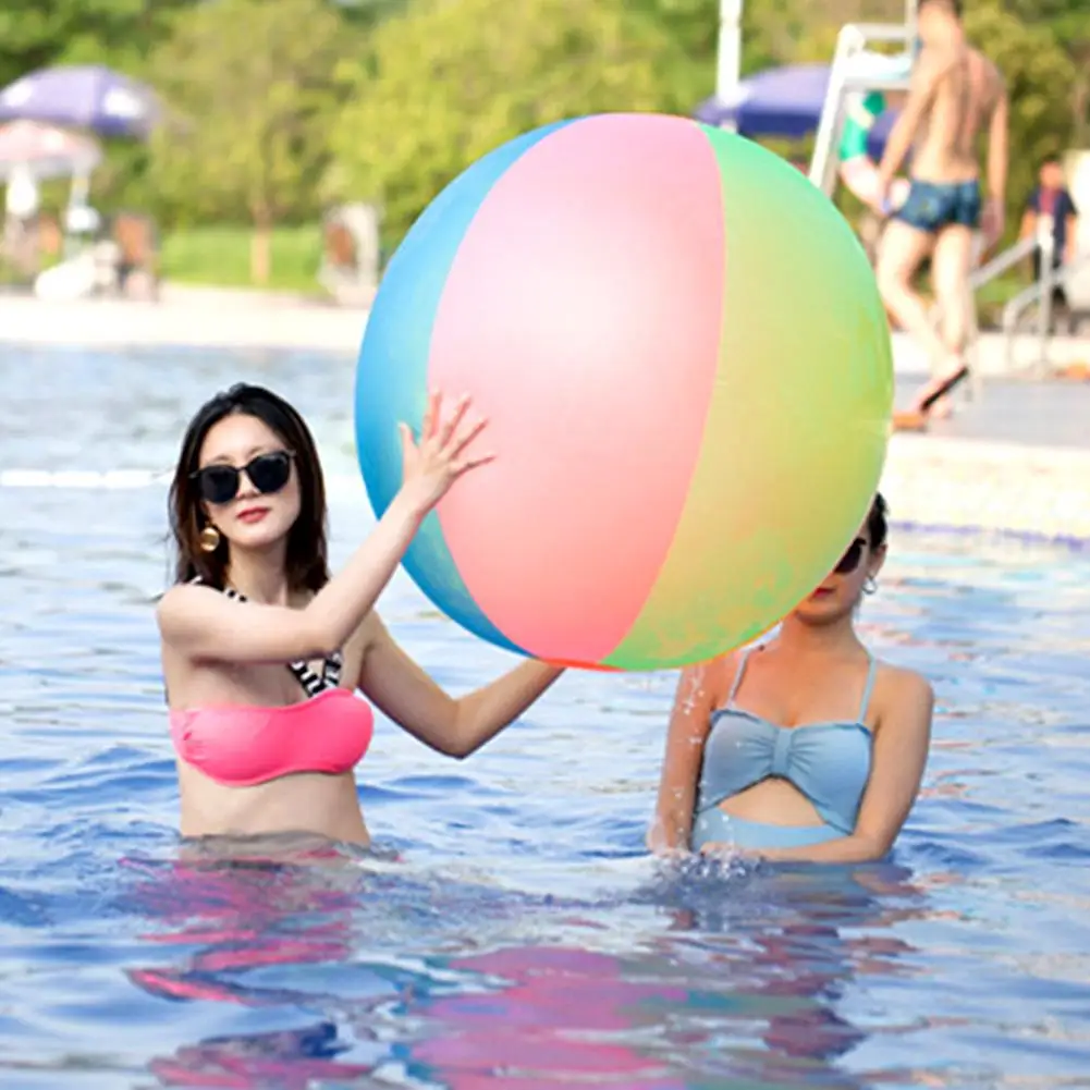 

100cm Outdoor Activitie Inflatable Beach Ball PVC Water Balloons Rainbow-Color Balls Summer Beach Swimming Toys For Adults /Kids