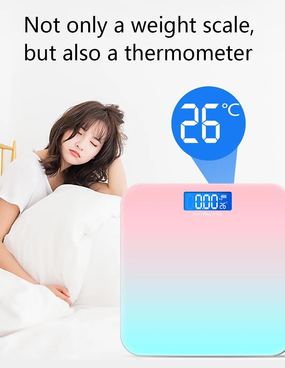 Напольные весы для ванной комнаты стеклянные Смарт Электронные с батарейным