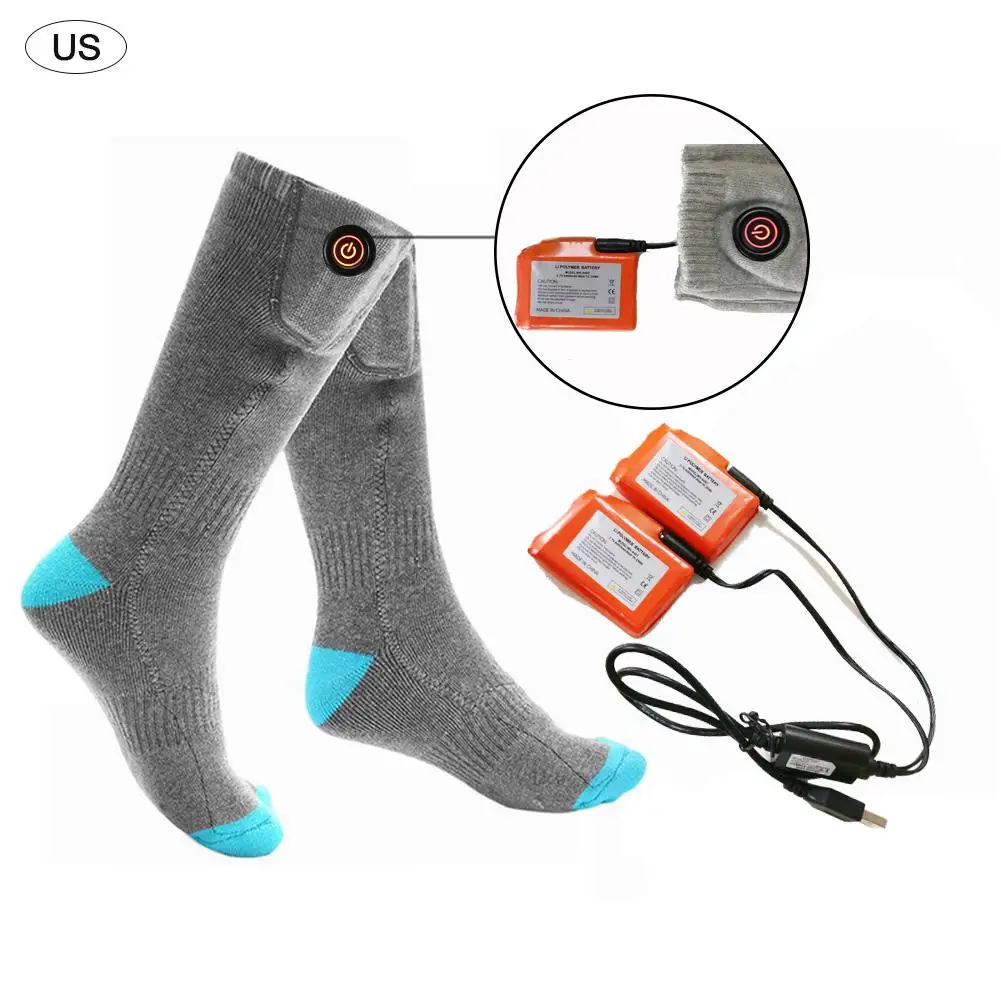 3.7V 4400MAH Lithium Battery Upgrade Heating Socks Rechargeable Adjustable Electric Double Layer Warm Sock |