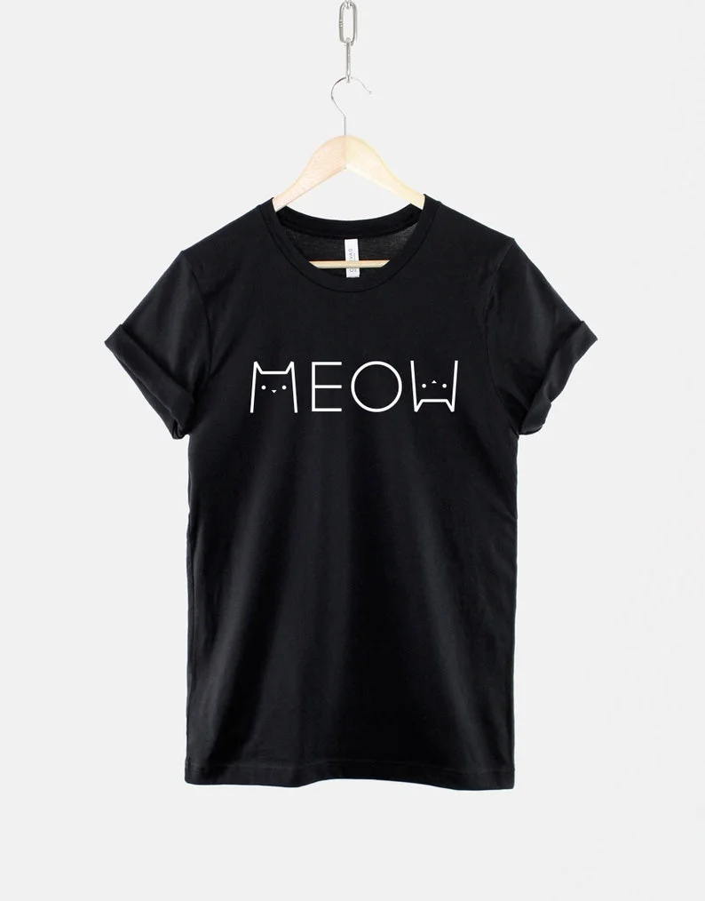 

Womens Cat T-Shirt / Cute Cat Lovers Shirt / I Love Cats TShirt