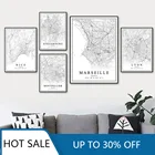 Карта города Франции, Париж, Лион, Марсель, Монпелье, Ницца, Страсбург, Тулуза, Картина на холсте, плакаты, эстетический декор комнаты