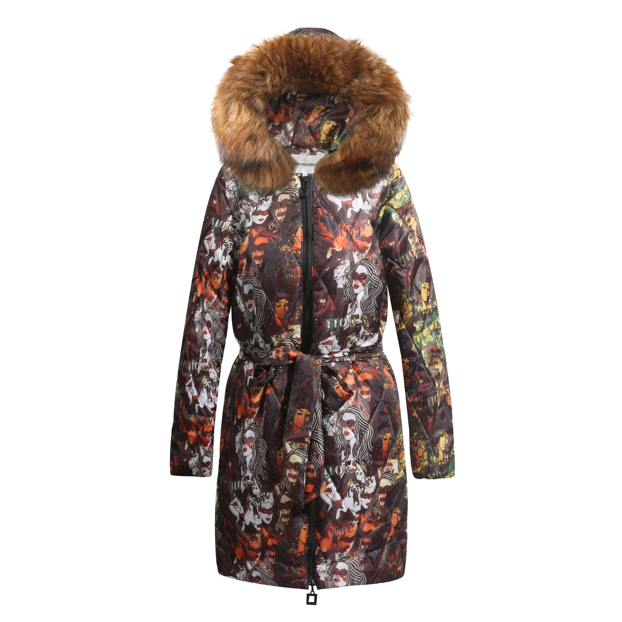 

Куртка женская зимняя на хлопковом подкладе, с капюшоном, на молнии