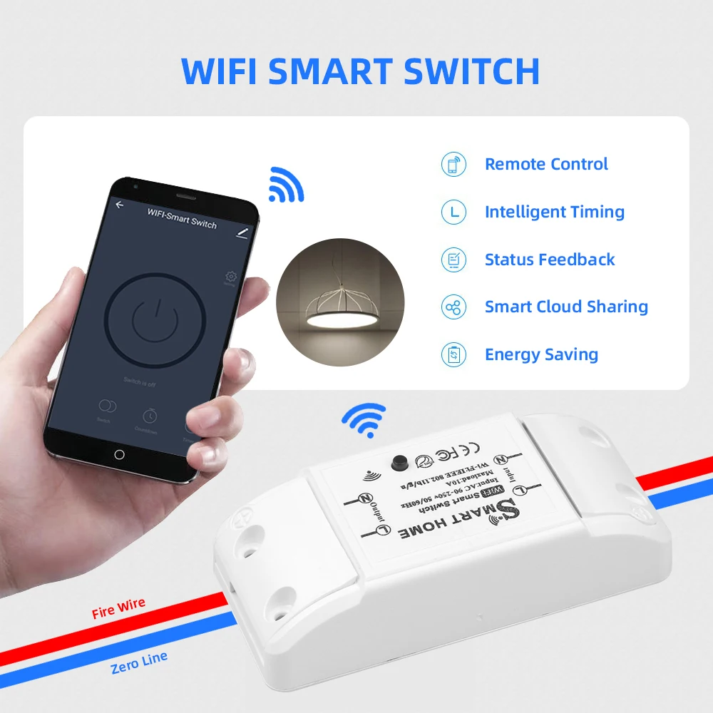 Умный выключатель с Wi Fi Универсальный Беспроводной Выключатель сделай сам