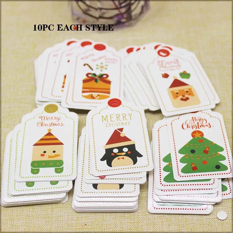 100tag 7*4 см белые Снеговики Подарочные Метки DIY веселая Рождественская бирка для