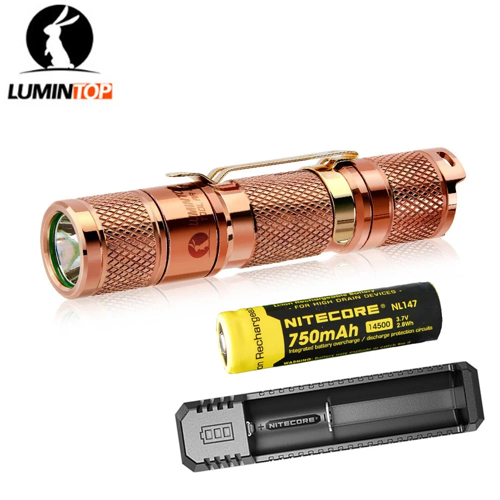 LUMINTOP TOOL AA 2.0 COPPER MINI Flashlight XP-L HD LED max 650 lumen beam distance 127 meter 14500 Keychain Light EDC Torch | Лампы и