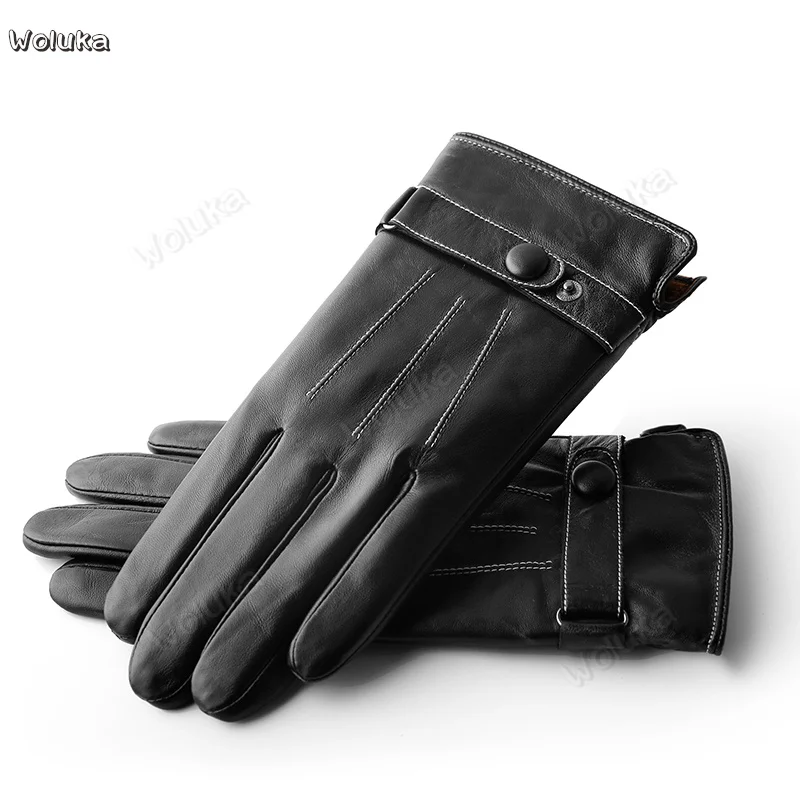 Мотоциклетные кожаные перчатки мужские зимние для верховой езды бархатные