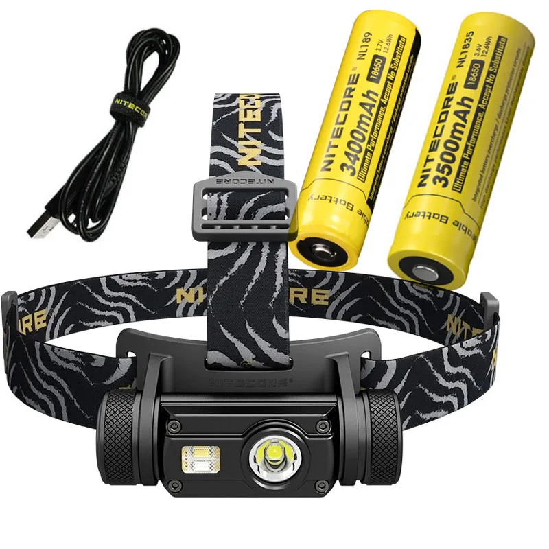 NITECORE HC65 USB Перезаряжаемый налобный фонарь CREE XM-L2 U2 max 1000 люмен дальность луча 110 м наружная фара для велосипеда - Испускаемый цвет: NL1834 NL1835