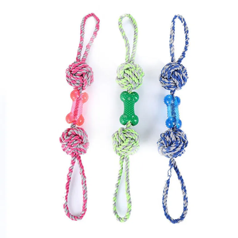 

Pets Dogs Toy Dogs Rope Toy Chew Knot Toy Durable Braided Bone Rope Chew Teeth Clean Outdoor Traning Fun Playing