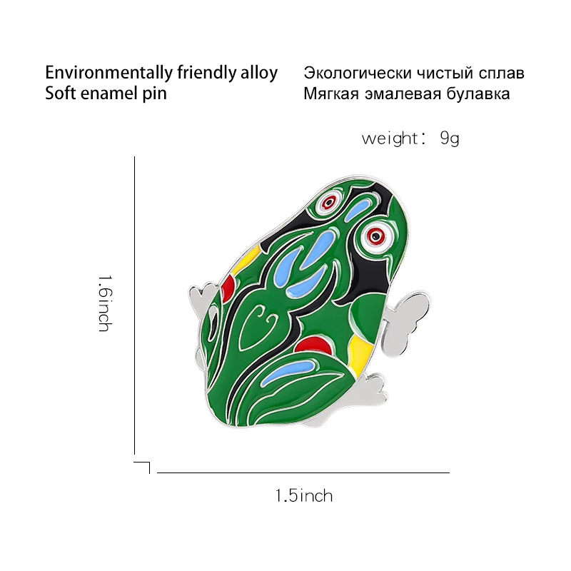 Green bouncing frog Enamel Brooch 1980s 1990s Childhood memories Fun toys Lapel Pin Souvenir badge for friends brooches | Украшения и