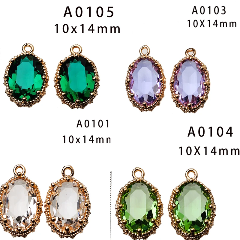 4p винтажные овальные позолоченные хрустальные стразы Очаровательная подвеска