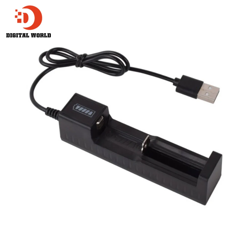 

Universal 1 slot Battery USB Charger adapter LED Smart Chargering for Rechargeable Batteries Li-ion 18650 26650 14500