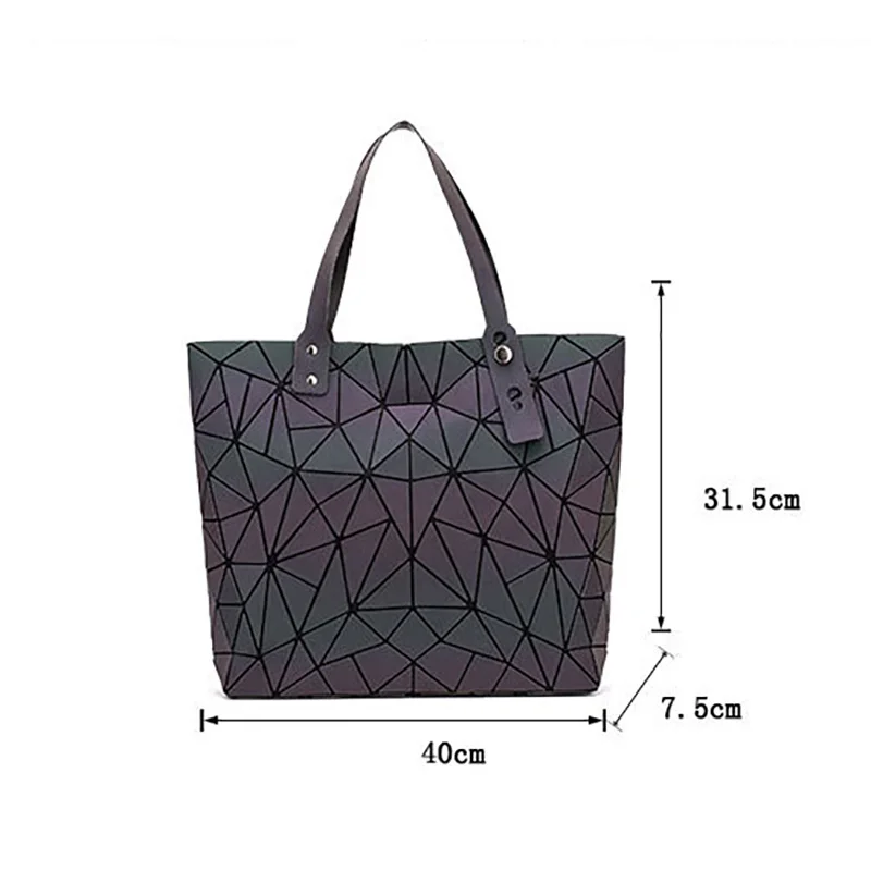 

2020 Color Changing Women's Handbags Luminous Irregular Geometric Shoulder Bags Adjustable Shoulder Strap Large Capacity Totes