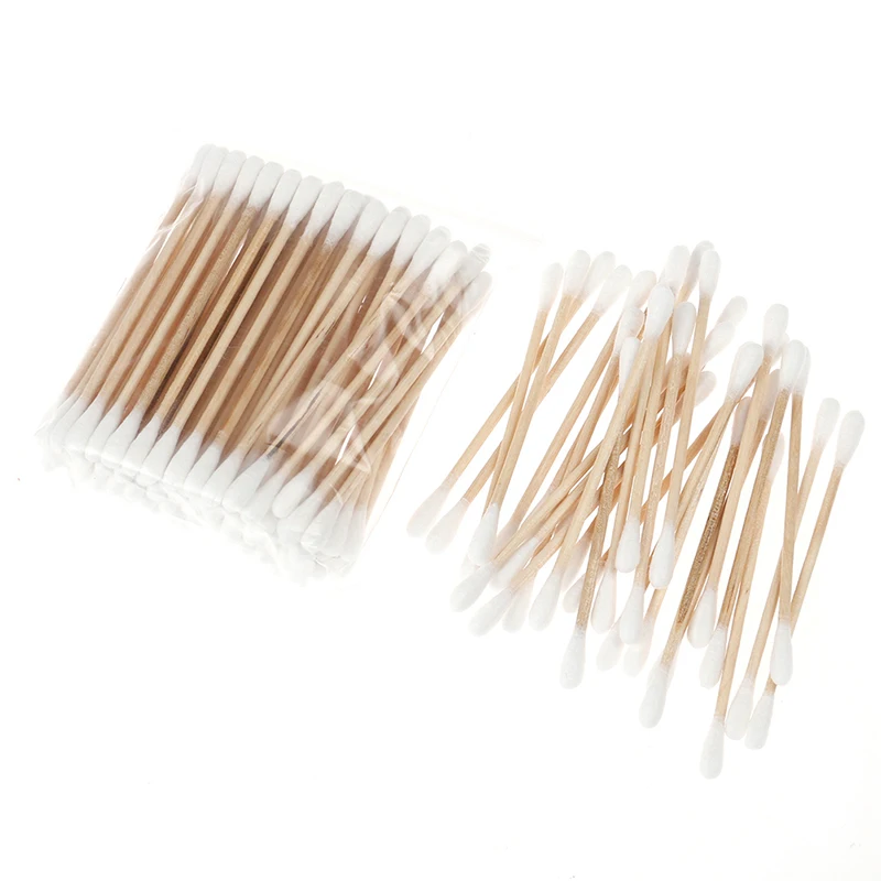 

80pcs Pack Double Head Cotton Swab Women Makeup Cotton Buds Tip Medical Wood Sticks Nose Ears Cleaning Health Care Tools