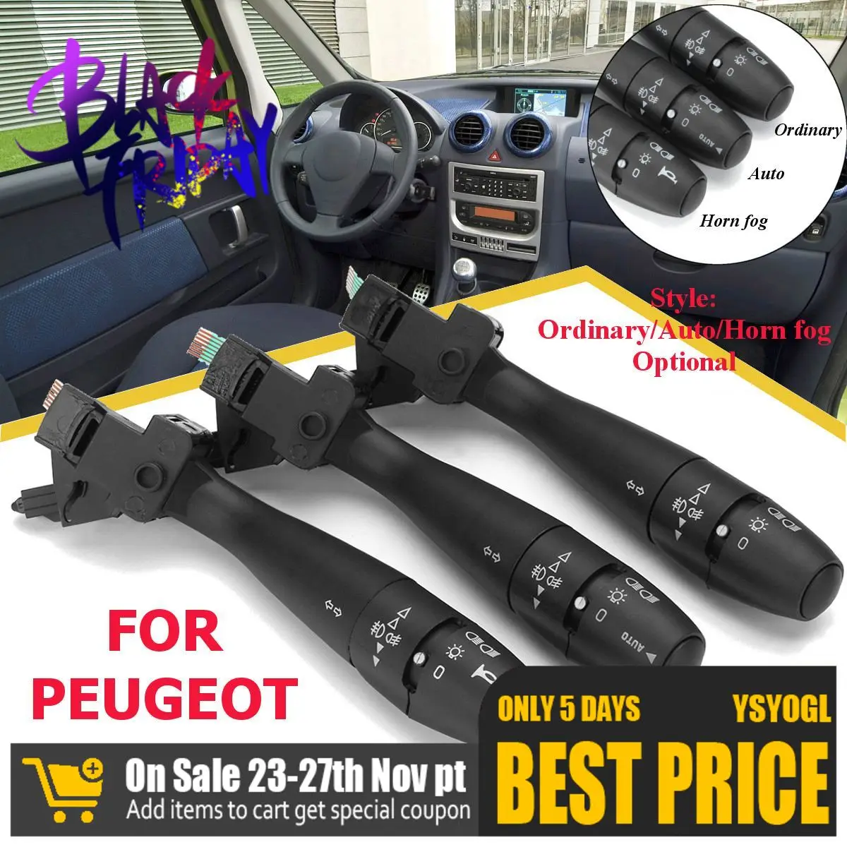 

Turn Signal Indicator Transfer Switch Relay Steering Horn Replacement Parts 96477533XT For PEUGEOT 206 207 307 406 407 807