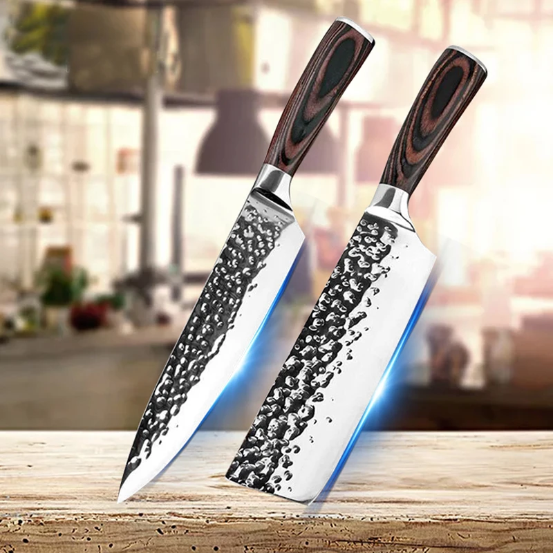 Кухонный нож 8 дюймов Chef 7CR17 440C немецкий японский резак из нержавеющей стали