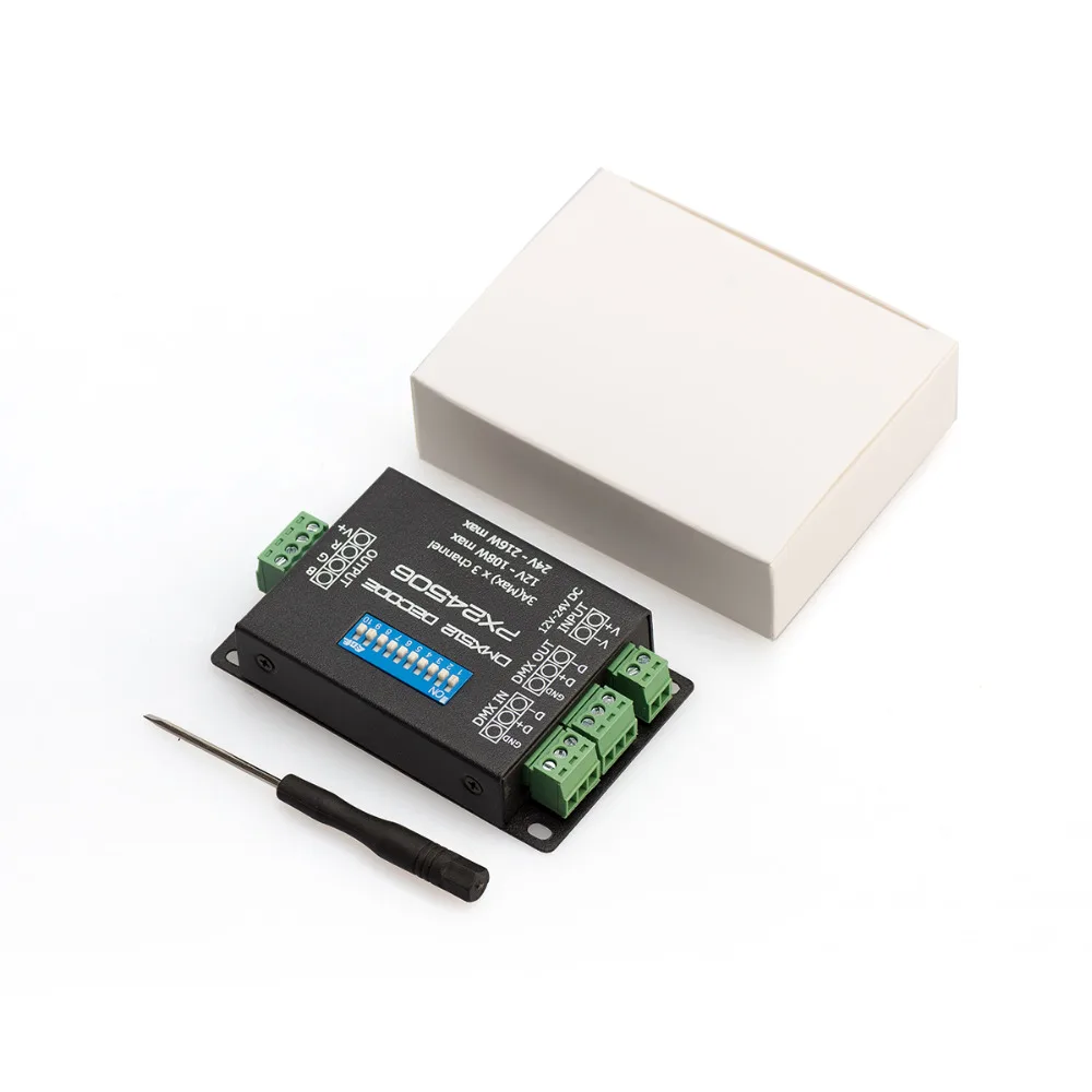 PX24506 DMX 512 декодер драйвер Усилитель RGB управление Лер для Светодиодный свет 12 24