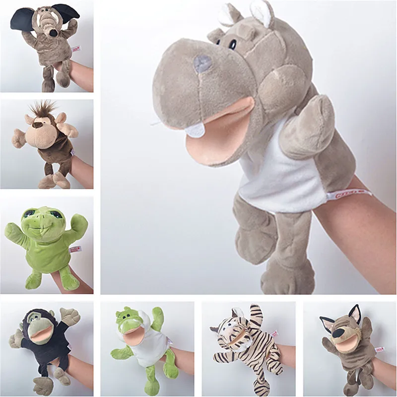 

30cm ventriloquist hand puppet plush toy table speech story animal mouth will move parent-child game