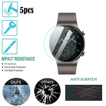 1/3/5pcs Smartwatch Tempered Glass Clear Protective Film Guard For Huawei Gt 2 Pro Sport Watch Display Screen Protector Cover