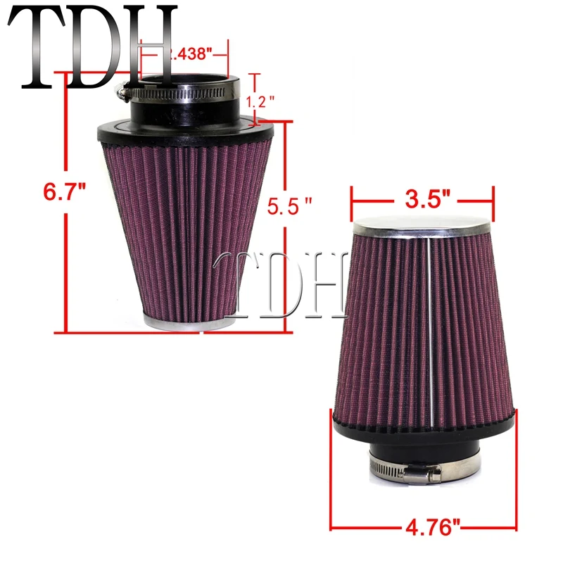 Мотоцикл Красный высокий поток воздуха фильтрующий элемент Овальный конический