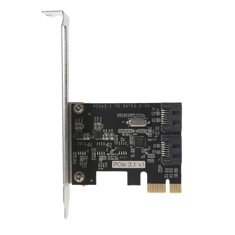 

H05B PCIe x1 на 2SATA Плата расширения SATA3.0 PCIe PCI-e адаптер контроллер для SSD