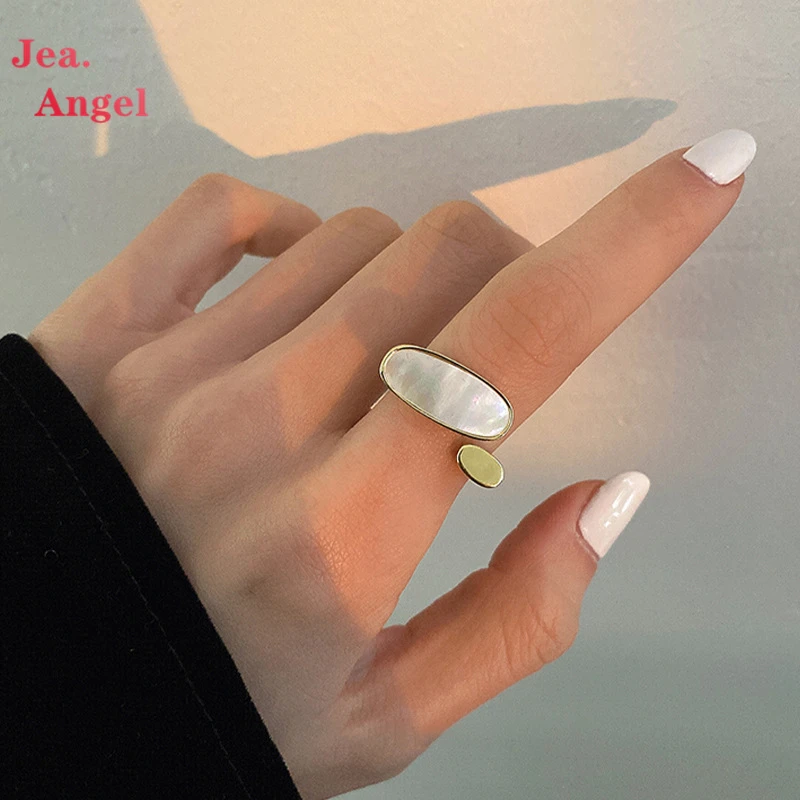 

Женское Открытое кольцо Jea.Angel, серебро 925 пробы, с ракушкой, модный креативный дизайн, простое Ювелирное Украшение, новинка 2021