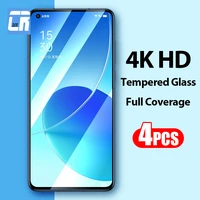 4pcs full cover tempered glass for oppo a91 a16 a15 a53s a95 a94 a35 a54 a74 a33 screen protector for realme narzo 30 20a pro