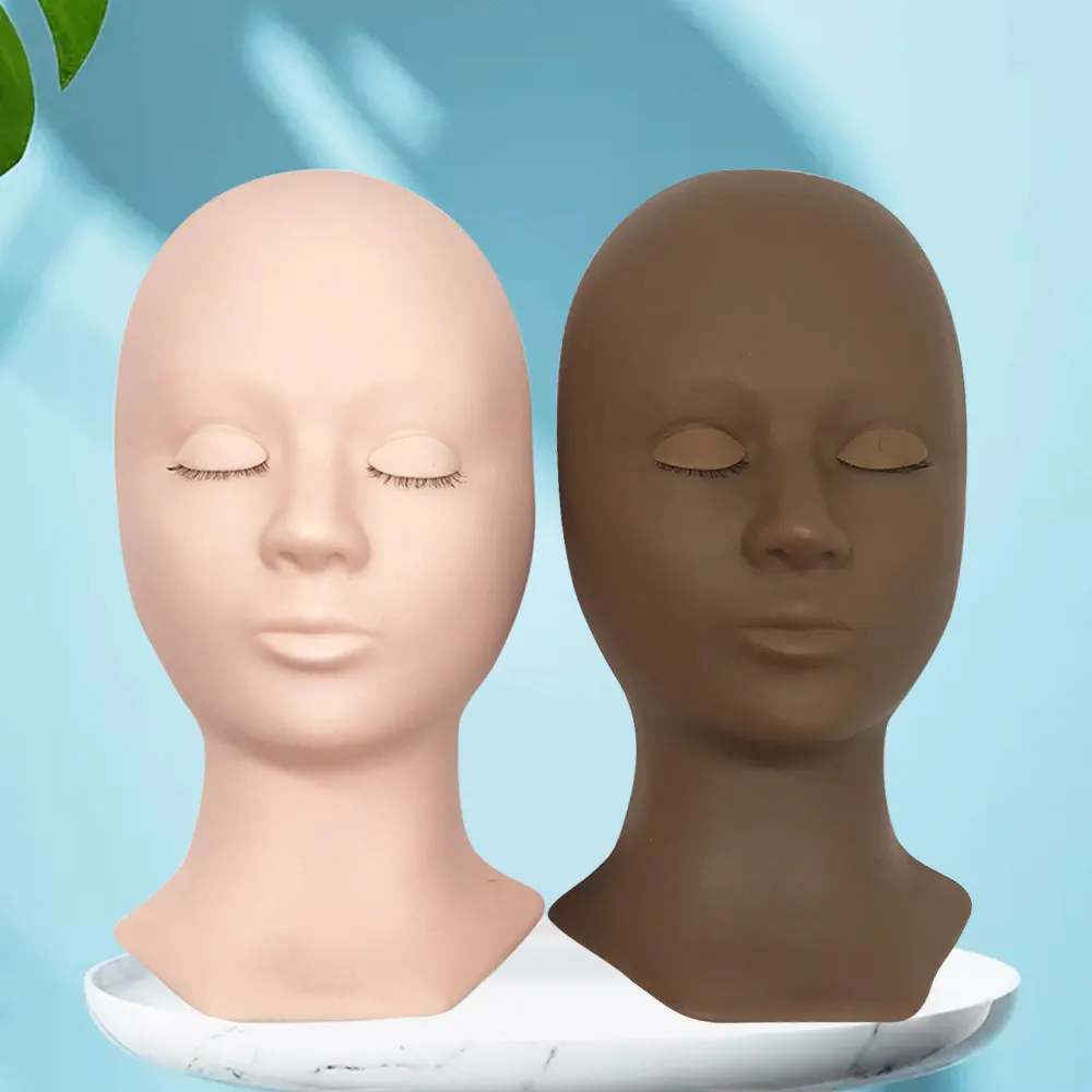 Манекен Gemerry модель головы + 3 пары тренировочных накладных глаз силиконовый