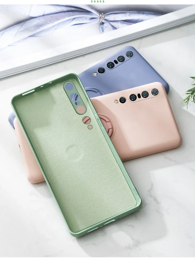 

Signalshin Soft Silicone Case For Xiaomi 10 ULTRA Redmi K30 Note9 Pro POCO Lite With Ring Holder Stand Rubber Matte Plain Cover