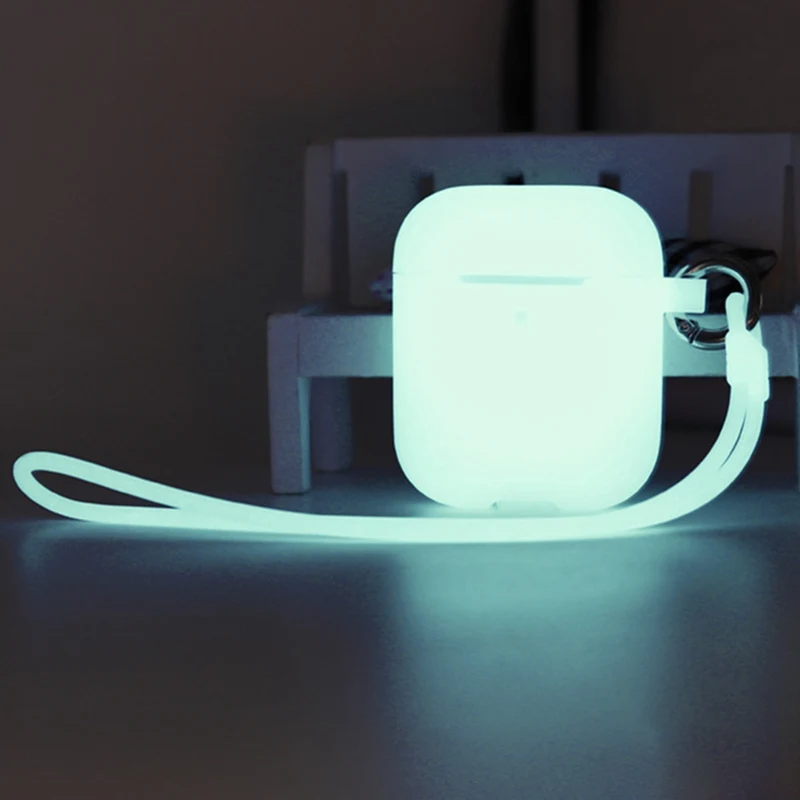 WT Силиконовый защитный чехол для Apple Airpods светящийся в темноте светящийся противоударный защитный чехол для гарнитура для Airpods Box - Цвет: WT
