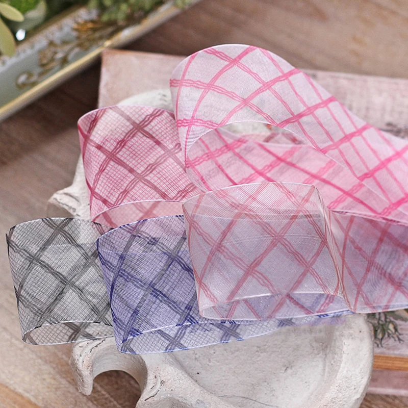 5 ярдов/партия сетка Снежная пряжа Марля органза ленты для DIY ремесло волос бант