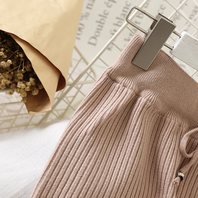 Женская Шерстяная трикотажная плиссированная юбка растягивающаяся на талии