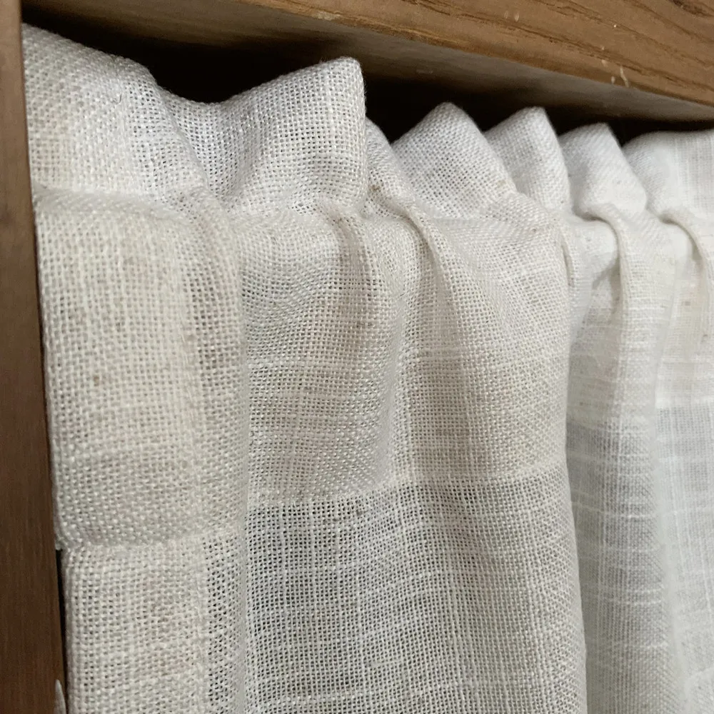 nordic style short curtains for kitchen solid cotton linen lace hem half tulle curtain wine cabinet door window small curtains free global shipping