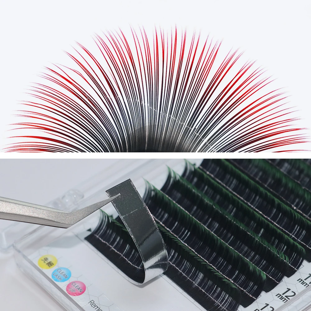 GLAMLASH индивидуальное градиентное наращивание ресницы смешанные цвета красный