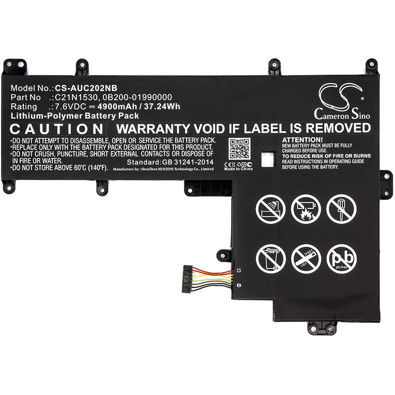 Аккумулятор Cameron Sino 4900mAh для Asus Chromebook C202 C202SA 2A 0B200 01990000 C21N1530|Смарт-аксессуары| |