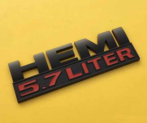 

3D Auto Stickers Black Metal HEMI 5.7L Discharge End Mark Badge Emblem Decal Motorcycle Modified Car Accessories