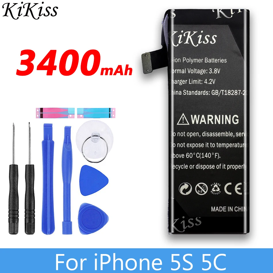 For iPhone 5S 5C Бесплатный инструмент KiKiss батарея для iPhone 4/4S/5/5S/5C запасная батарея для мобильного телефона для Apple iPhone 4 4S 5 5S 5C батарея - Цвет: For iPhone 5S 5C