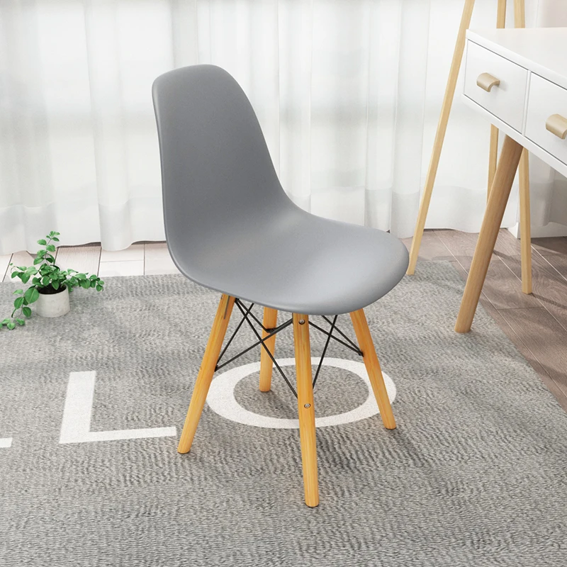 Обеденный стул из цельного дерева спинка для отдыха пластиковый офисное кресло